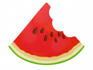 watermelon slice cartoon 02 3D Model in Fruit 3DExport