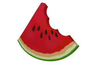 watermelon slice cartoon 02 3D-Modell