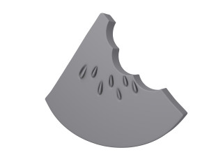 watermelon slice cartoon 02 3D-Modell