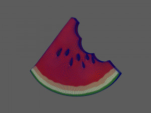watermelon slice cartoon 02 3D-Modell