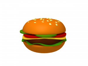 burger cartoon 3D Model