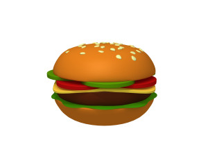 burger cartoon 3D Model