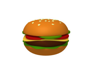 burger cartoon 3D Model