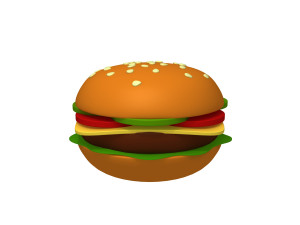 burger cartoon 3D Model