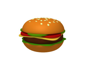 burger cartoon 3D Model
