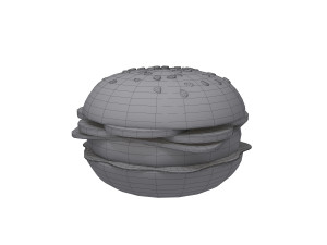 burger cartoon 3D Model