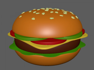 burger cartoon 3D Model