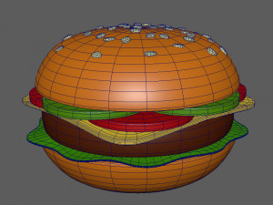burger cartoon 3D Model