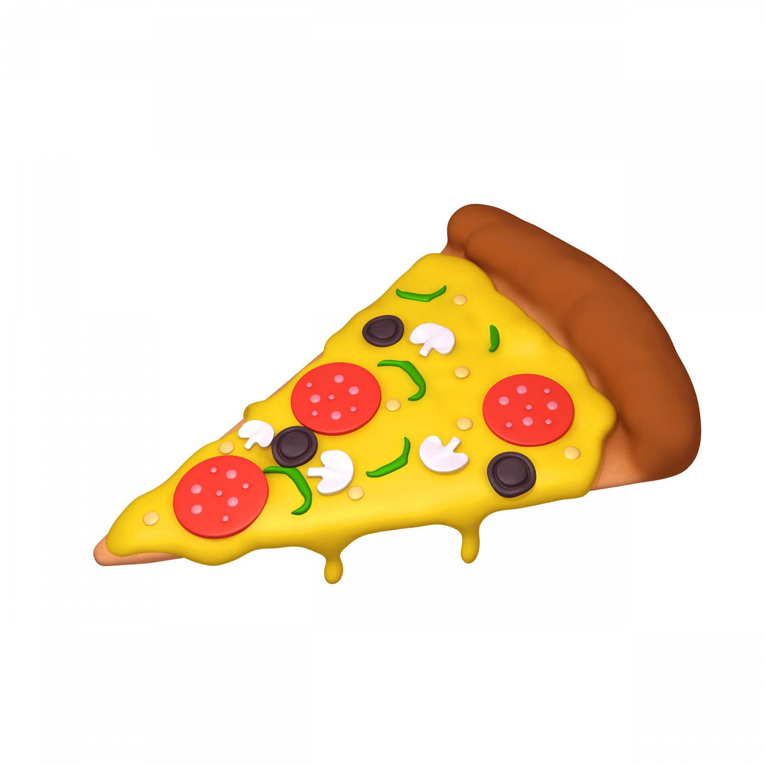 Pizza slice cartoon 3D Model .c4d .max .obj .3ds .fbx .stl .blend 
