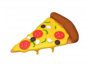 pizza slice cartoon 3D Model