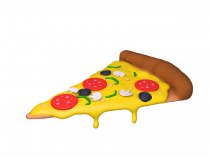 pizza slice cartoon 3D मॉडल