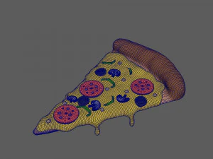 Pizza slice cartoon 3D Model