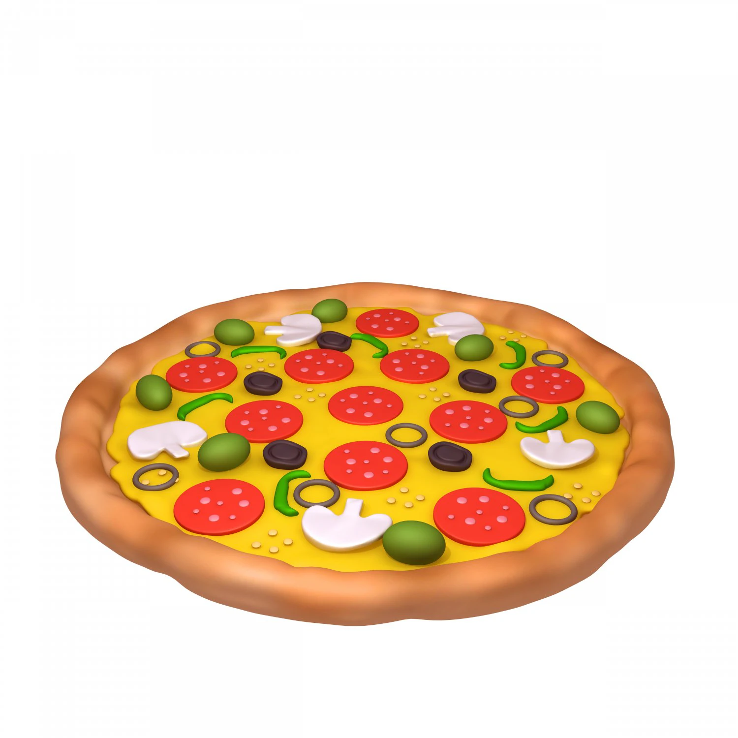 Pizza cartoon 3D Model .c4d .max .obj .3ds .fbx .stl .blend