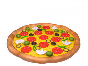 pizza cartoon 3D Model