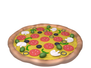 pizza cartoon 3D-Modell