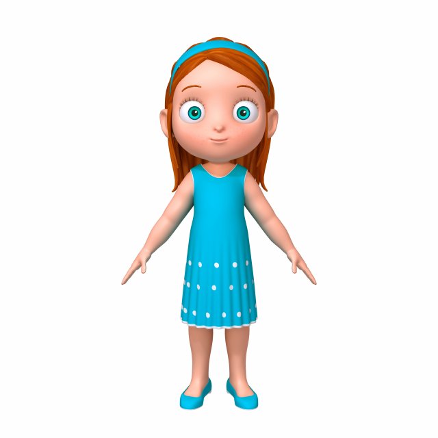 3D Cartoon Girl Rigged model - TurboSquid 2170738