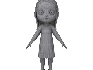 girl 04 cartoon 3D Model