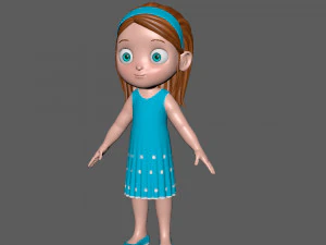 girl 04 cartoon 3D Model