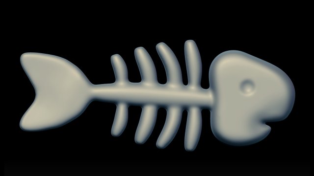 fish bones cartoon 3d print Model 3D .c4d .max .obj .3ds .fbx .stl .blend 