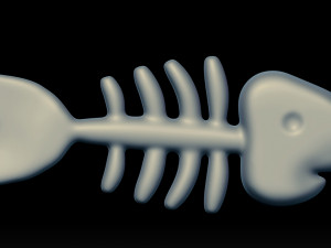 fish bones cartoon 3d print 3D Model