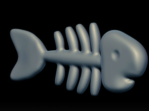 fish bones cartoon 3d print Model 3D