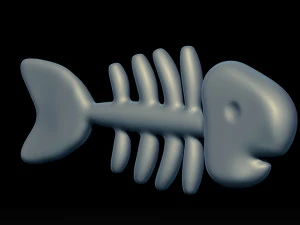 Fish bones cartoon 3d print 3D Model