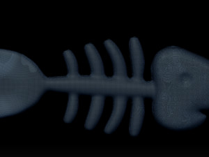 fish bones cartoon 3d print Model 3D