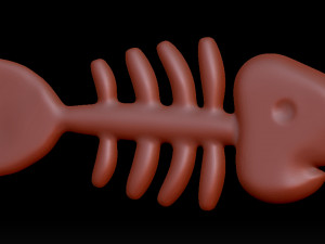 fish bones cartoon 3d print Model 3D