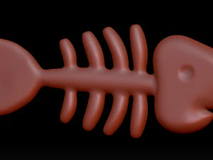 Fish bones cartoon 3d print 3D Model