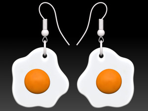 fried eggs earrings for 3d printing 3D Model