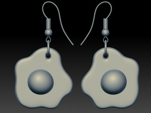 fried eggs earrings for 3d printing 3D मॉडल