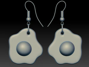 Fried eggs earrings for 3d printing 3D Model