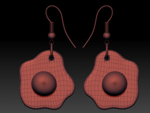 fried eggs earrings for 3d printing 3D मॉडल