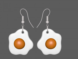 fried eggs earrings for 3d printing 3D मॉडल