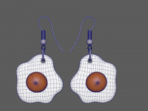 fried eggs earrings for 3d printing 3D मॉडल