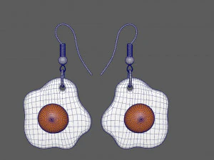 Fried eggs earrings for 3d printing 3D Model