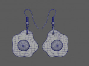 fried eggs earrings for 3d printing 3D मॉडल