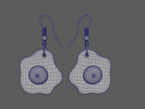 Fried eggs earrings for 3d printing 3D Model