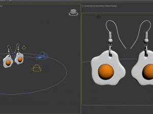 Fried eggs earrings for 3d printing 3D Model