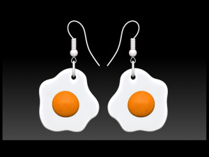 fried eggs earrings for 3d printing 3D मॉडल