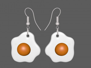 fried eggs earrings for 3d printing 3D मॉडल