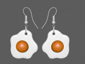 Fried eggs earrings for 3d printing 3D Model