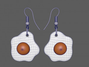 fried eggs earrings for 3d printing 3D मॉडल