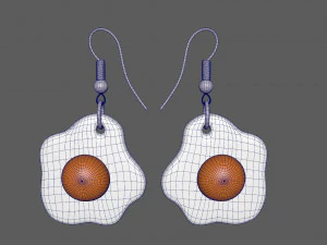 Fried eggs earrings for 3d printing 3D Model