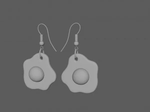 Fried eggs earrings for 3d printing 3D Model