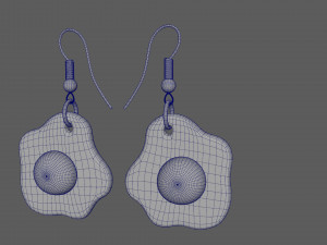 fried eggs earrings for 3d printing 3D मॉडल
