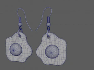 Fried eggs earrings for 3d printing 3D Model