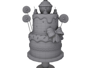 birthday cake cartoon Modèle 3D
