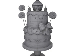 birthday cake cartoon 3D Model