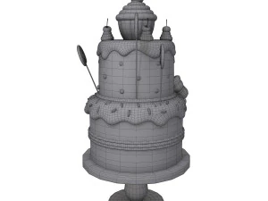 birthday cake cartoon 3D Model